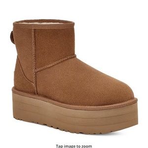 Brand new classic mini platform ugg in chestnut